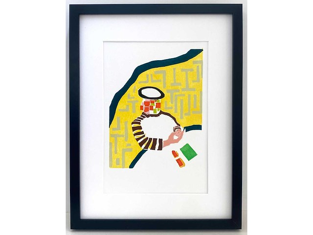 Roger raveel - thuis - kleurenhoutsnede - afbeelding 1 van  11