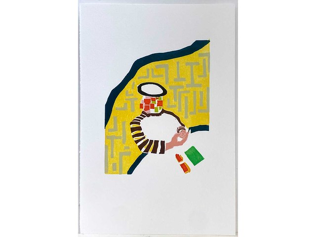 Roger raveel - thuis - kleurenhoutsnede - afbeelding 5 van  11