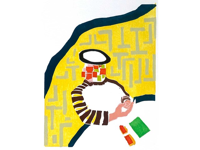 Roger raveel - thuis - kleurenhoutsnede - afbeelding 6 van  11