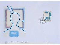 Roger raveel - zelfportret in tegenlicht - offset en postzegel - afbeelding 1 van  7