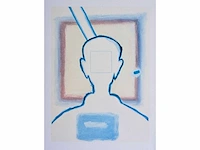 Roger raveel - zelfportret in tegenlicht - offset en postzegel - afbeelding 4 van  7