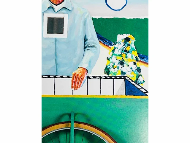 Roger raveel - zelfportret met karretje - offset - afbeelding 4 van  7