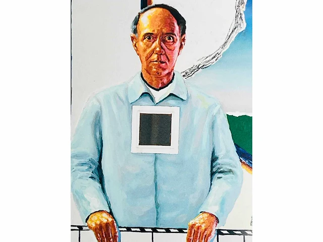 Roger raveel - zelfportret met karretje - offset - afbeelding 5 van  7