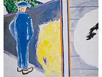 Roger raveel (1921-2013) - blauwe man en halve cirkel - offset - afbeelding 1 van  3