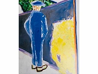 Roger raveel (1921-2013) - blauwe man en halve cirkel - offset - afbeelding 2 van  3