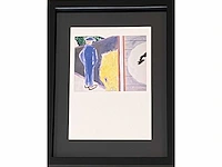 Roger raveel (1921-2013) - blauwe man en halve cirkel - offset - afbeelding 3 van  3