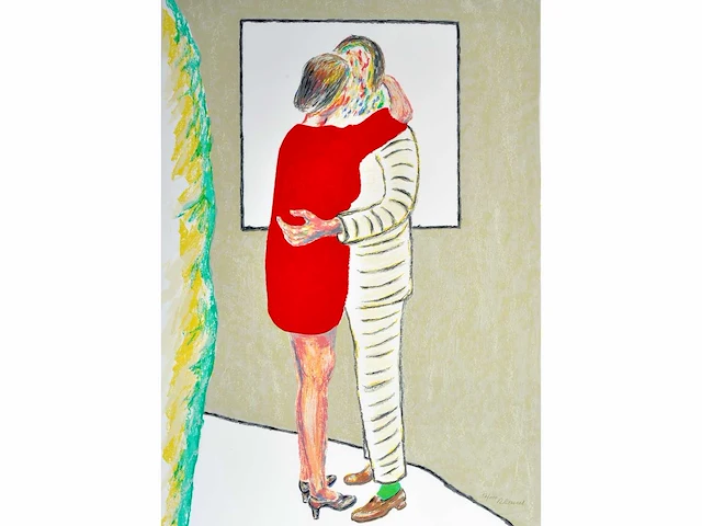 Roger raveel (1921 – 2013) - rood van liefde - zeefdruk - afbeelding 1 van  8