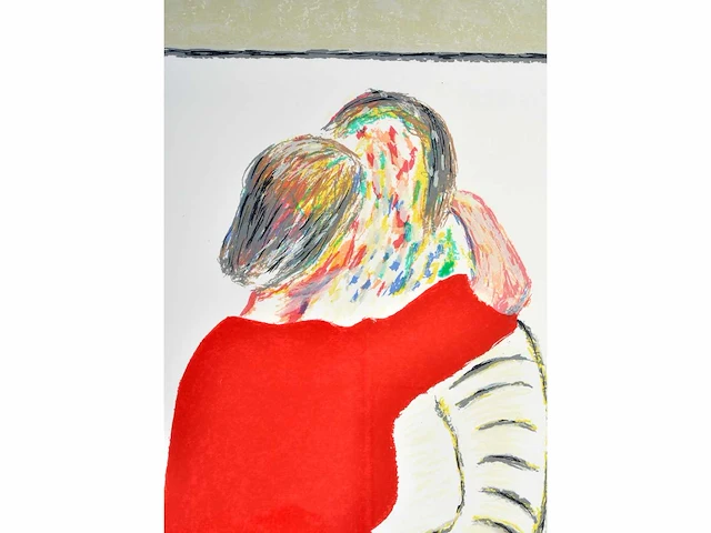 Roger raveel (1921 – 2013) - rood van liefde - zeefdruk - afbeelding 4 van  8