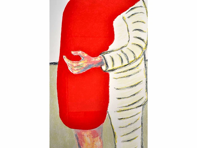 Roger raveel (1921 – 2013) - rood van liefde - zeefdruk - afbeelding 5 van  8