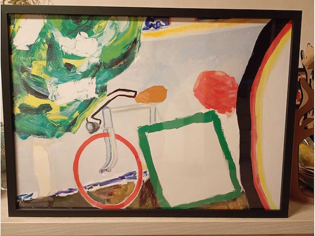 Roger raveel “fiets tegen een tuinmuur” - afbeelding 3 van  3