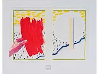 Roger raveel (machelen 1921-2013) met certificaat - ingelijst - afbeelding 2 van  6
