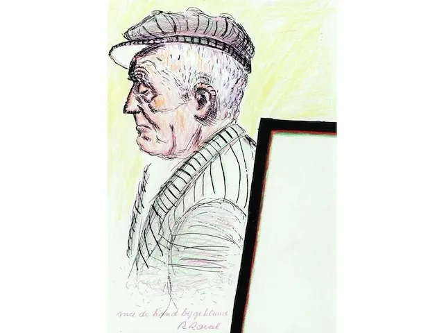 Roger raveel (machelen, 1921-2013) – uniek ingekleurd - afbeelding 1 van  1