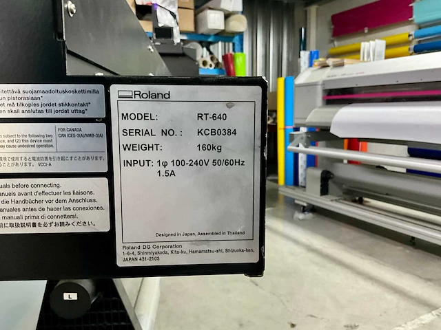 Roland texart rt-640 sublimatie printer 2016 - afbeelding 8 van  9