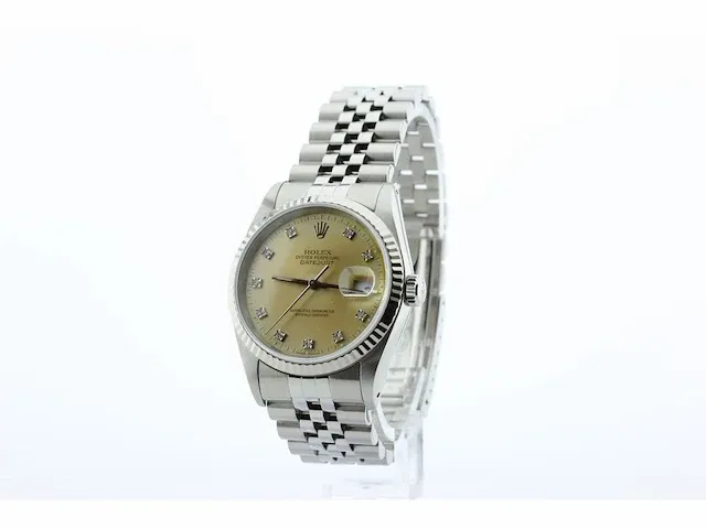 Rolex oyster perpetual datejust briljanten wijzerplaat,1991 - afbeelding 1 van  11