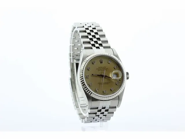 Rolex oyster perpetual datejust briljanten wijzerplaat,1991 - afbeelding 4 van  11