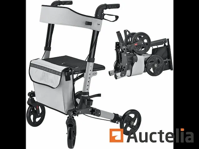 Rollator grijs - opvouwbaar loophulpmiddel - afbeelding 2 van  5