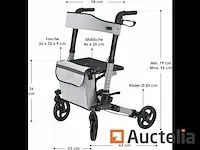 Rollator grijs - opvouwbaar loophulpmiddel - afbeelding 3 van  5