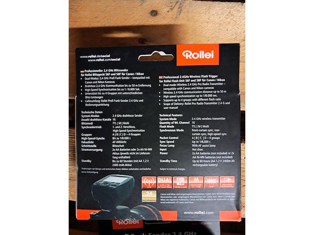 Rollei transmitter 2 stuks - afbeelding 2 van  2