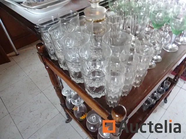 Roltafel op wielen, tafel, glazen, plat - afbeelding 4 van  27