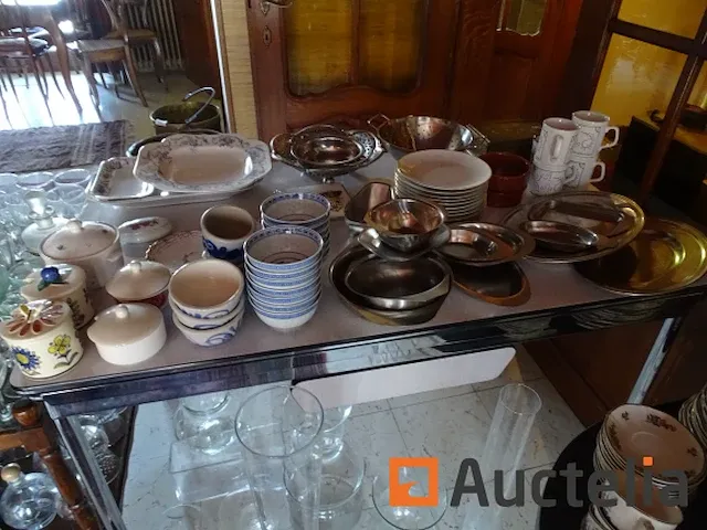 Roltafel op wielen, tafel, glazen, plat - afbeelding 14 van  27