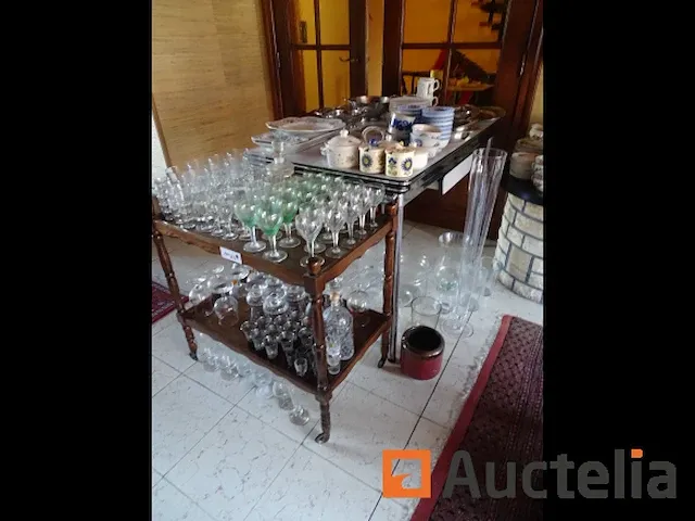 Roltafel op wielen, tafel, glazen, plat - afbeelding 12 van  27