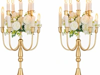 Romadedi candelabra gouden kaarsenhouder (2 stuks) - afbeelding 1 van  4