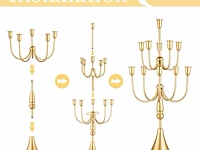 Romadedi candelabra gouden kaarsenhouder (2 stuks) - afbeelding 3 van  4