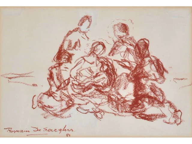 Romain de saegher - pastelkrijt op papier - afbeelding 1 van  6