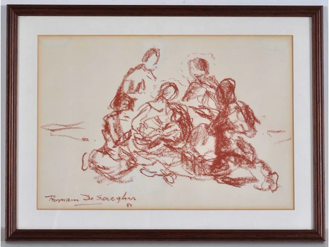 Romain de saegher - pastelkrijt op papier - afbeelding 2 van  6