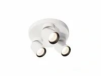 Rond gu10 opbouwspot armatuur triple cilinder zand wit en zwart draaibaar - afbeelding 1 van  3