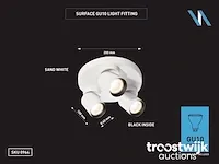 Rond gu10 opbouwspot armatuur triple cilinder zand wit en zwart draaibaar - afbeelding 3 van  3