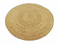 Rond vloerkleed - 100% geweven jute - d. 150 cm - naturel - afbeelding 2 van  4