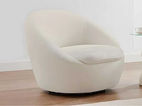 Ronde draaifauteuil - witte badstof - afbeelding 1 van  7