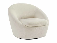 Ronde draaifauteuil - witte badstof - afbeelding 3 van  7