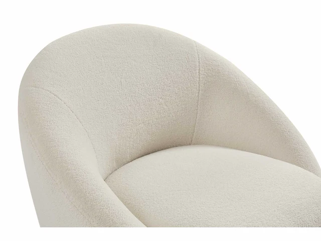 Ronde draaifauteuil - witte badstof - afbeelding 4 van  7
