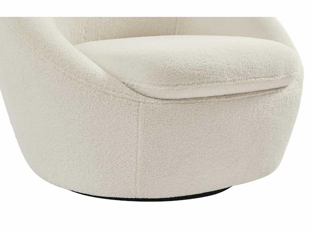 Ronde draaifauteuil - witte badstof - afbeelding 5 van  7