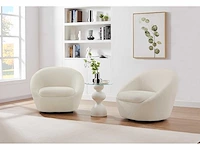 Ronde draaifauteuil - witte badstof - afbeelding 7 van  7