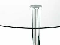 Ronde eettafel - gehard glas & chroom metaal - afbeelding 2 van  3