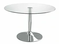 Ronde eettafel - gehard glas & chroom metaal - afbeelding 3 van  3