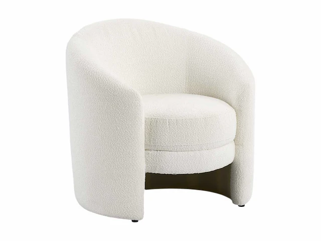 Ronde fauteuil in witte badstof - afbeelding 2 van  14