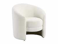 Ronde fauteuil in witte badstof - afbeelding 2 van  14