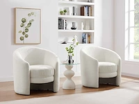 Ronde fauteuil in witte badstof