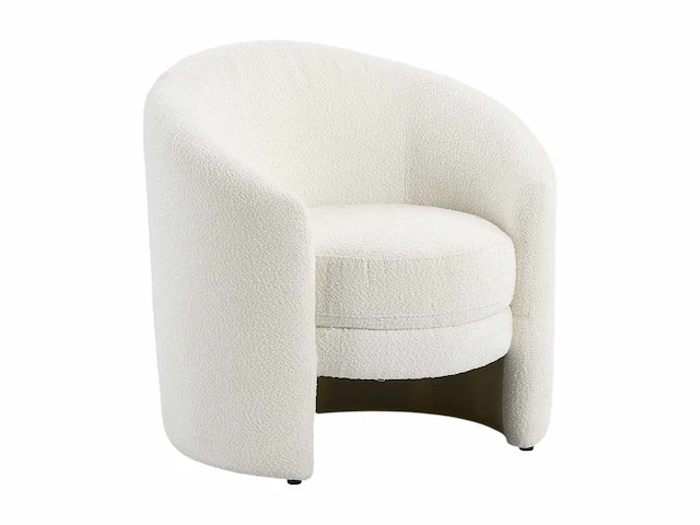 Ronde fauteuil in witte badstof - afbeelding 8 van  14