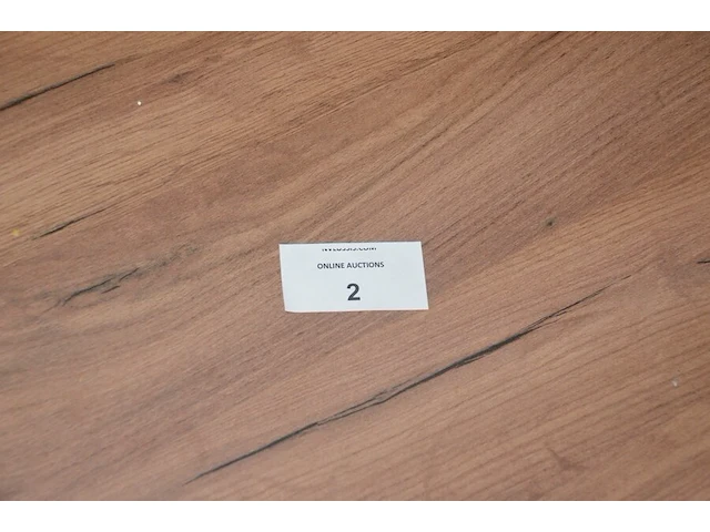 Ronde fineerhouten tafel , 6 moderne kuipstoelen grijze stoffen zit en rug (7,8) - afbeelding 3 van  9