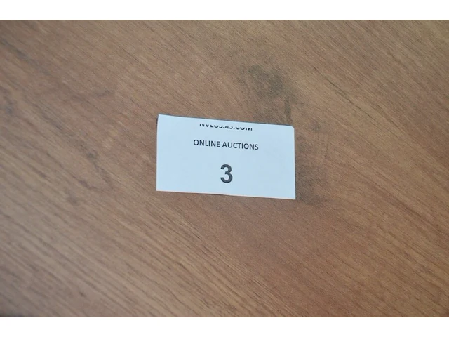 Ronde fineerhouten tafel , 7 moderne kuipstoelen grijze stoffen zit en rug (7,8) - afbeelding 7 van  11