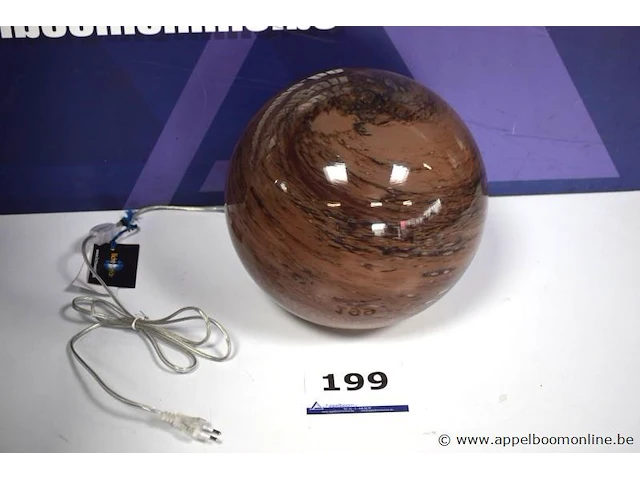 Ronde glazen lamp - afbeelding 1 van  2