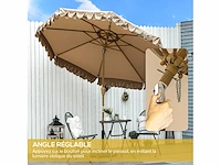 Ronde kantelbare parasol ø 264 cm met stoffen ruches - afbeelding 4 van  14