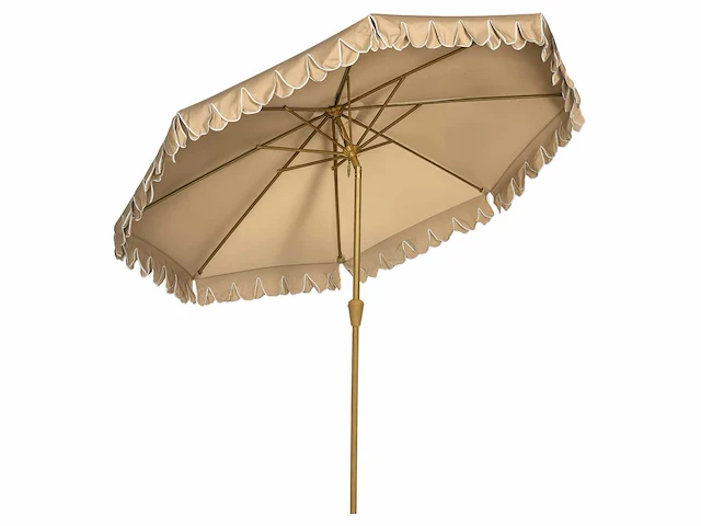 Ronde kantelbare parasol ø 264 cm met stoffen ruches - afbeelding 8 van  14