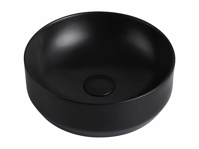 Ronde keramische aanrechtwastafel - zwart - 36 cm - afbeelding 2 van  5