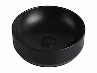 Ronde keramische aanrechtwastafel - zwart - 36 cm - afbeelding 2 van  5